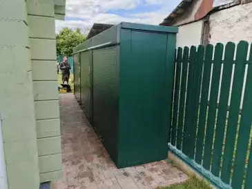 Террасный шкаф для хозяйственных вещей в зеленом цвете в дер. Ягудино, Одинцовский г.о, МО