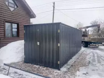 Хозблок для хранения строительных материалов в графитовом цвете в с. Марьинка, г.о. Ступино, МО