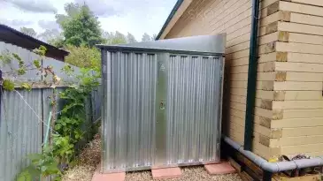 Хозблок для велосипедов, инвентаря и хоз принадлежностей в цинковом цвете в с. Орудьево, Дмитровский г.о., МО