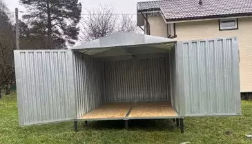 Хозблок для садовой техники в цинковом цвете в дер. Полушкино, Одинцовский г.о, МО